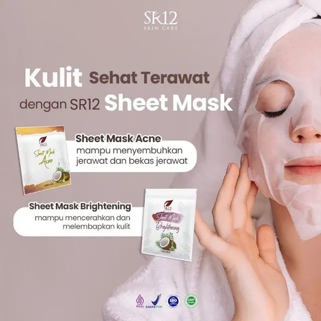 (Momq) Sheet mask brightening SR12 antiacne masker wajah