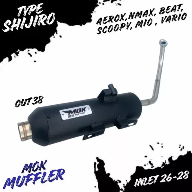 Knalpot Standar Racing Shijiro Leher 26-28 Out 38 Aerox Nmax Vario Pcx Beat Mio All Matic