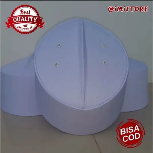 Peci kopiah haji assagofah pria putih & hitam polos