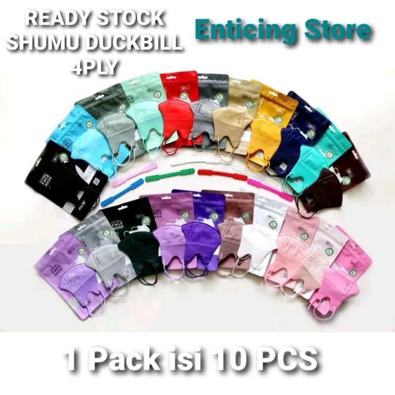 Masker SHUMU Duckbill 4PLY Premium Original isi 10PCS Free Konektor