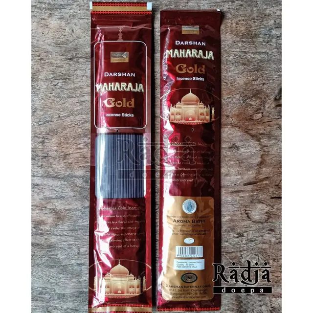 Dupa India MAHARAJA GOLD 50 Batang Panjang 39cm Darshan Asli Wangi Harum
