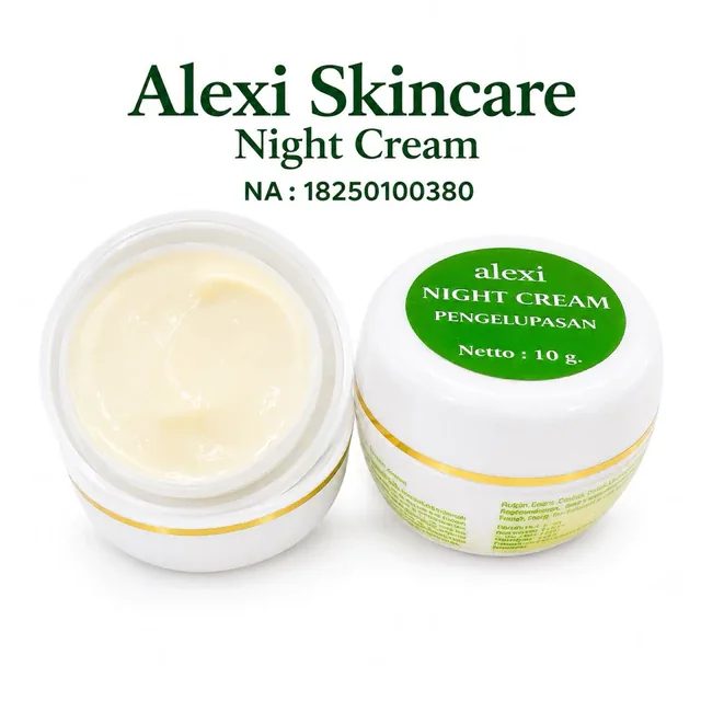 ALEXI NIGHT CREAM KELUPAS atasi Wajah Kusam Susah Putih Acne Komedo Flek Jerawat