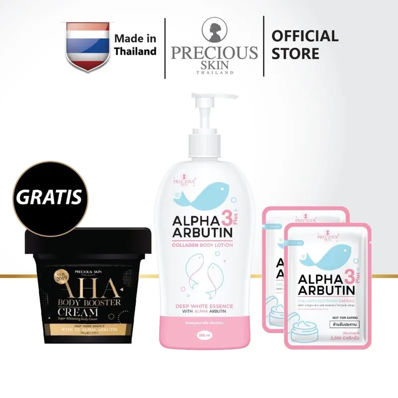 Precious Skin Thailand Alpha Arbutin 3 Plus Body Booster Set / Set Pemutih Badan #1