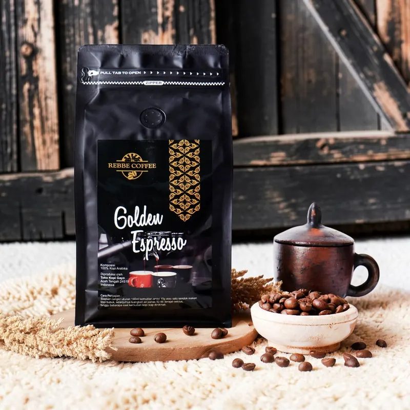 Kopi Arabika Gayo Aceh Lanang Peaberry Premium 500g Semi Washed Medium Dark Golden