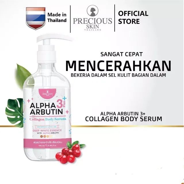 Precious Skin Thailand Alpha Arbutin 3Plus 10x Whitening Booster Collagen Body Serum 500ml