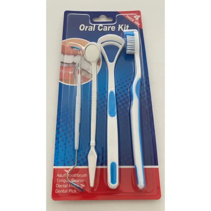 Oral Care Kit 4 in 1 – Sikat Gigi, Pembersih Lidah, Cermin Dental Pick