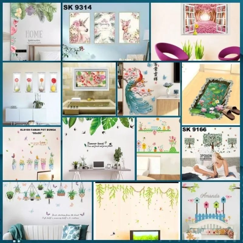Wallsticker 60x90 M1 Bahan Pearl Film Tahan Air