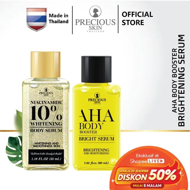 Precious Skin Thailand Niacinamide 10% Whitening Body Serum / Pemutih / Booster 35ml