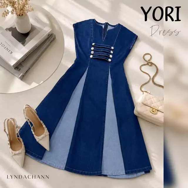 LYNDACHANN - YORI Dress Jeans Wanita Premium Casual Midi