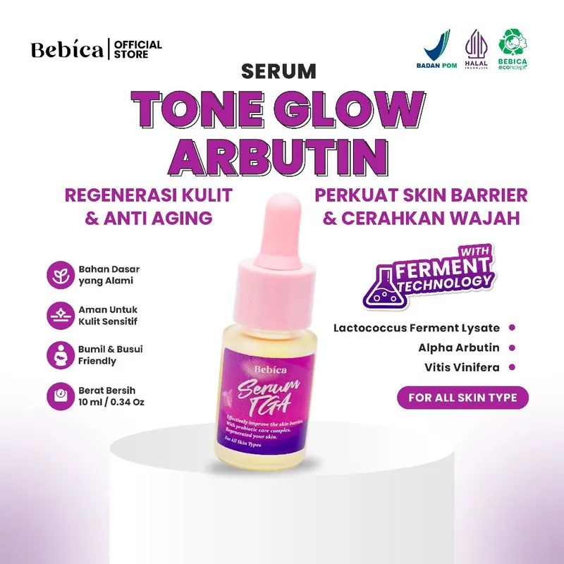 BEBICA Serum TGA Tone Glow Arbutin - Membantu Mencerahkan Wajah Kulit Kusam Mengatasi