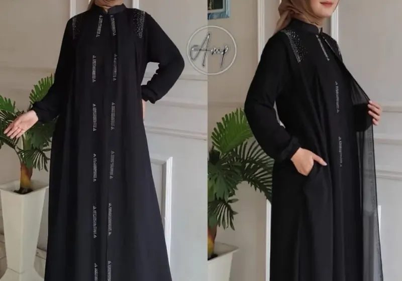 Gamis Muslim Modern Ceruty Babydoll Variasi Swarovski Mewah