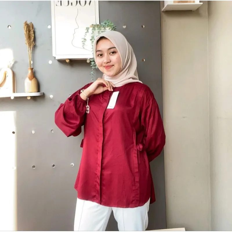 Kemeja Wanita Kekinian, Blouse Tali kancing, Jena Shirt
