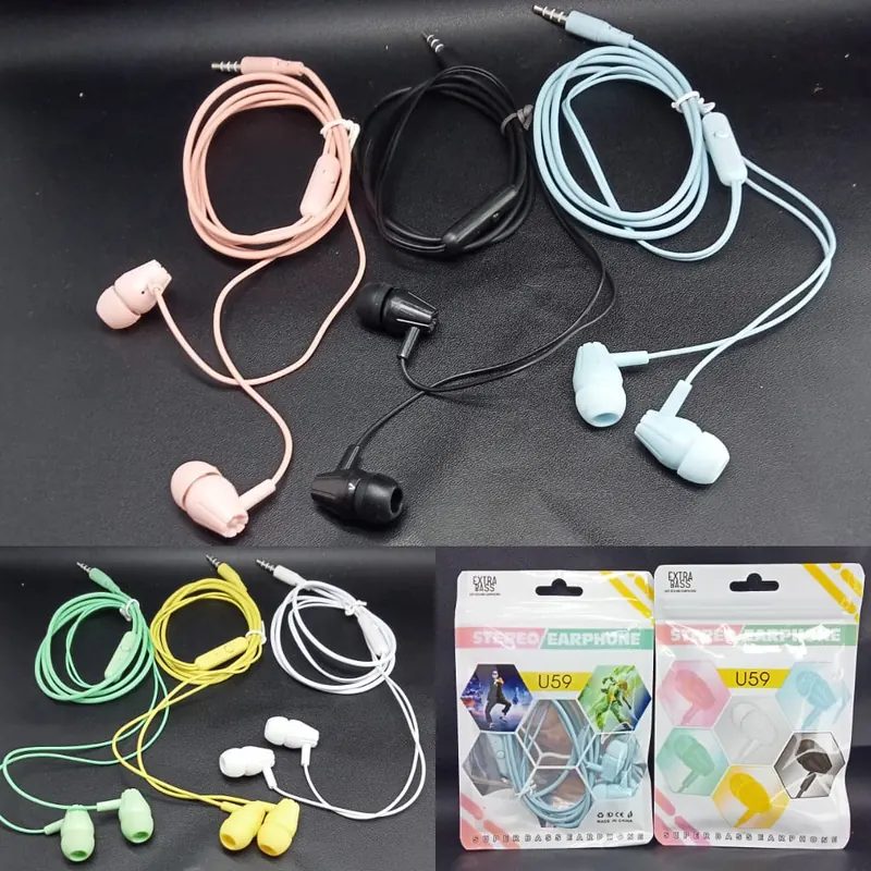 Handsfree Macaron U59 Mate Colour Hifi Extra Bass