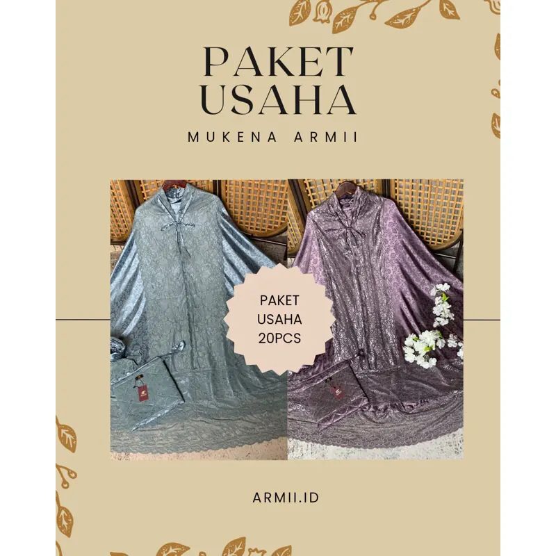 Paket Usaha Mukena Armaney ISI 20PCS/ Tulis Warna DI Opsional
