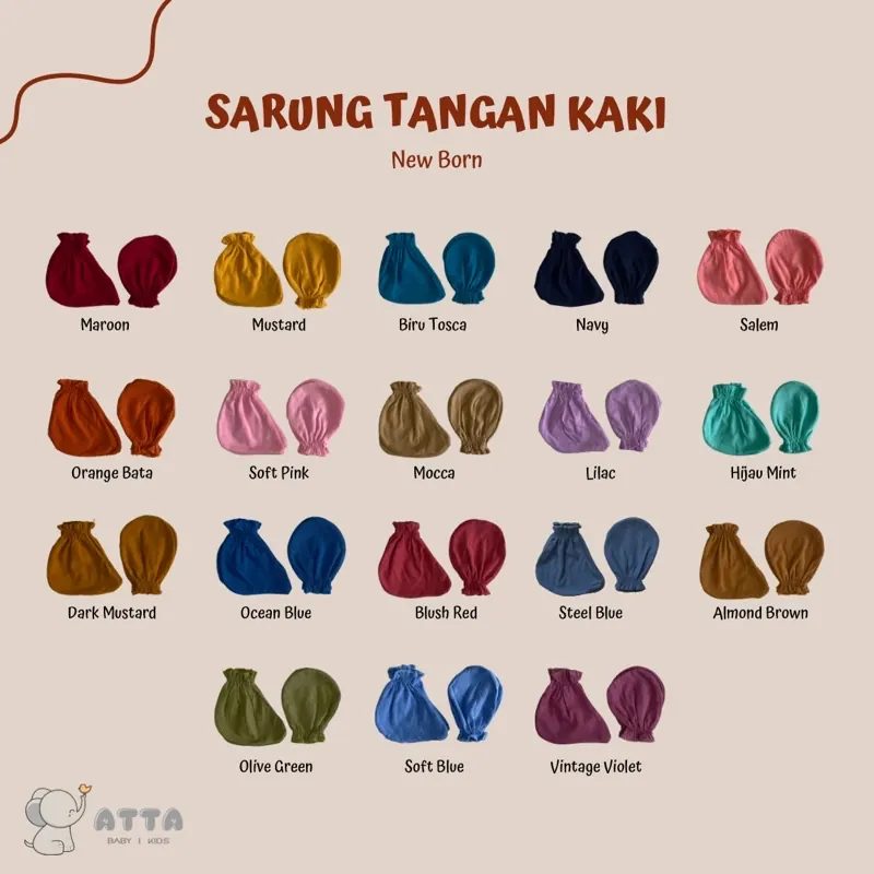 Sarung Tangan dan Kaki New Born (SARTAKI) by ATTA Baby Kids