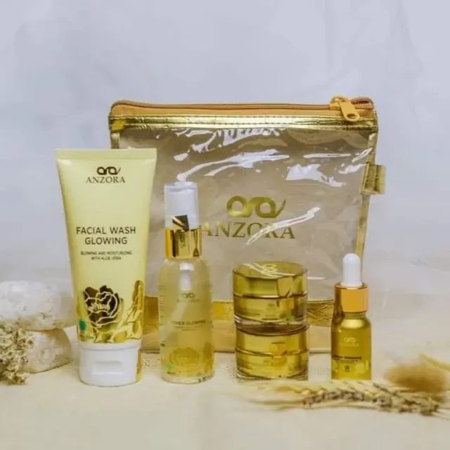 Anzora Skincare Paket Glow Pencerah Wajah Acne Penghilang Jerawat Drakspot Flek Diwajah