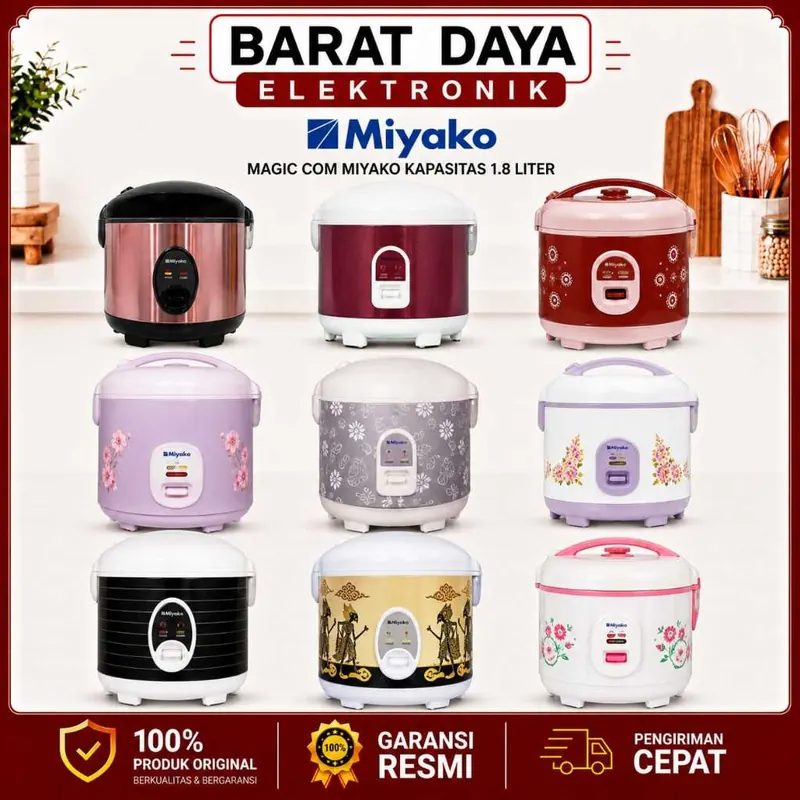 Magic Com Miyako Rice Cooker 1.8 liter NANOAL Anti Lengket 508-SBC