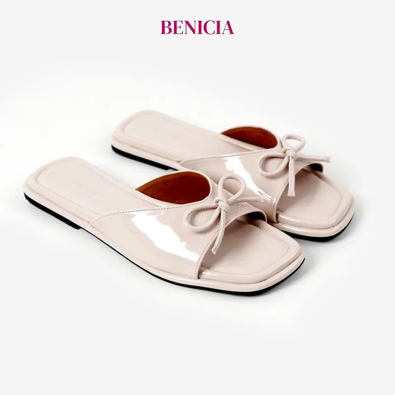 BENICIA Cali Sendal Slop Teplek Wanita Sandal Kekinian Cream