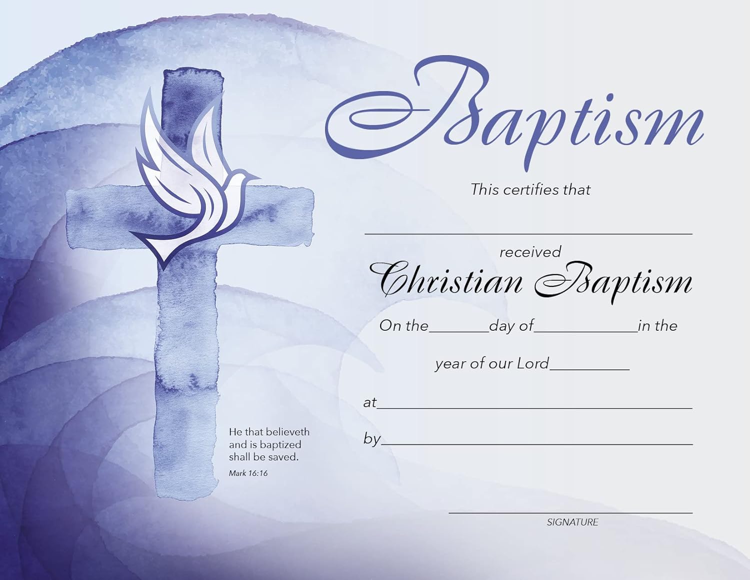 Baptismal Certificate (Optional)