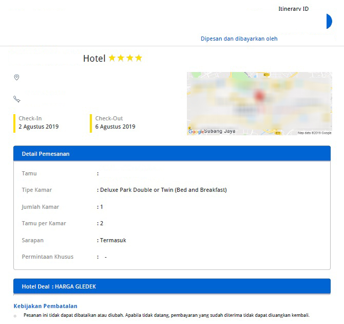 Hotel booking