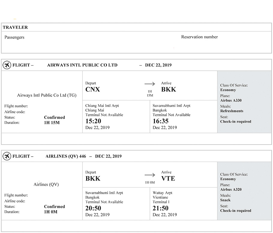 Flight booking