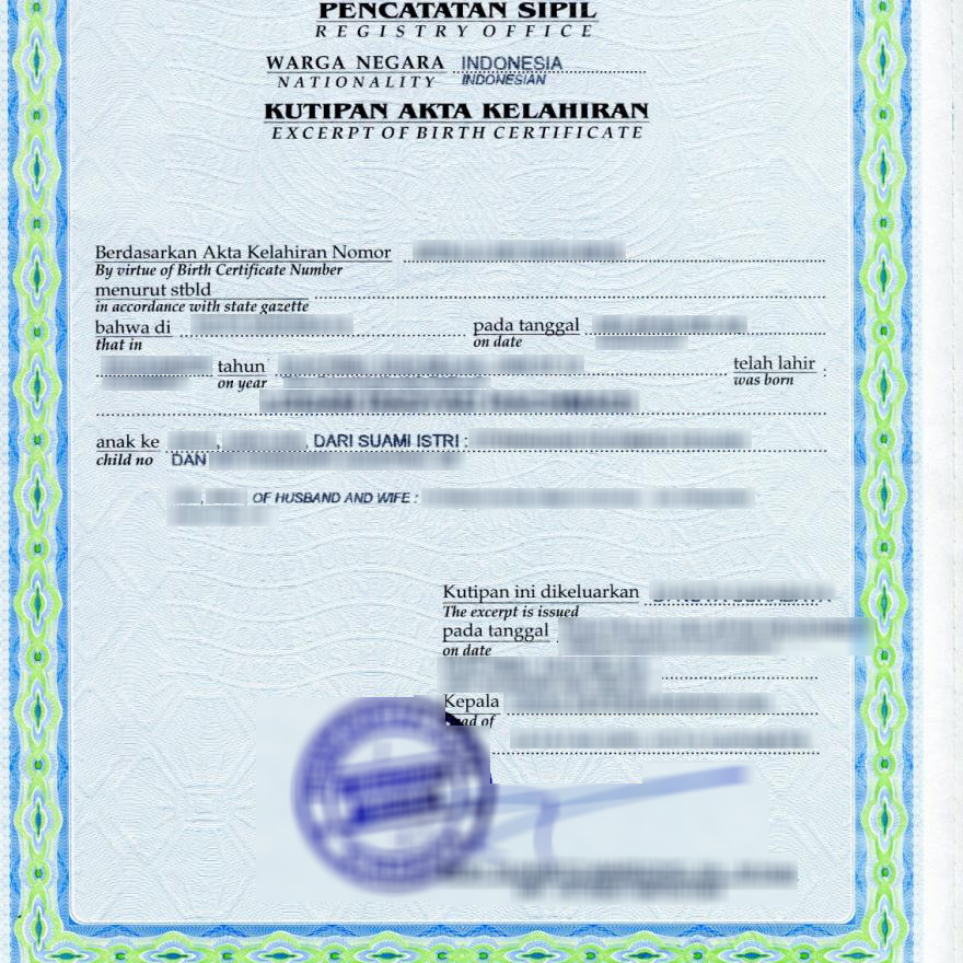 Birth certificate