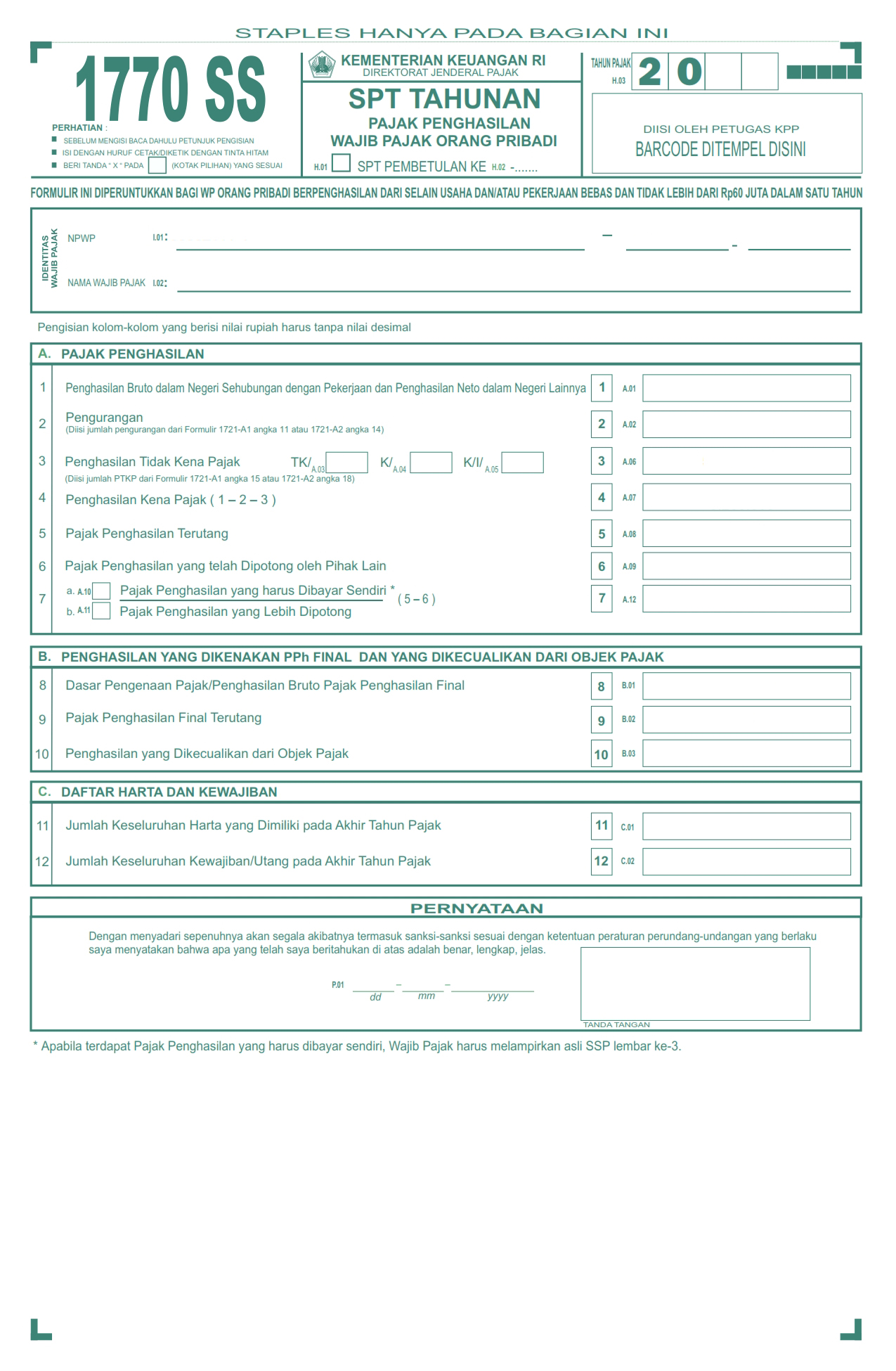 Certificate of witholding tax income (Optional)