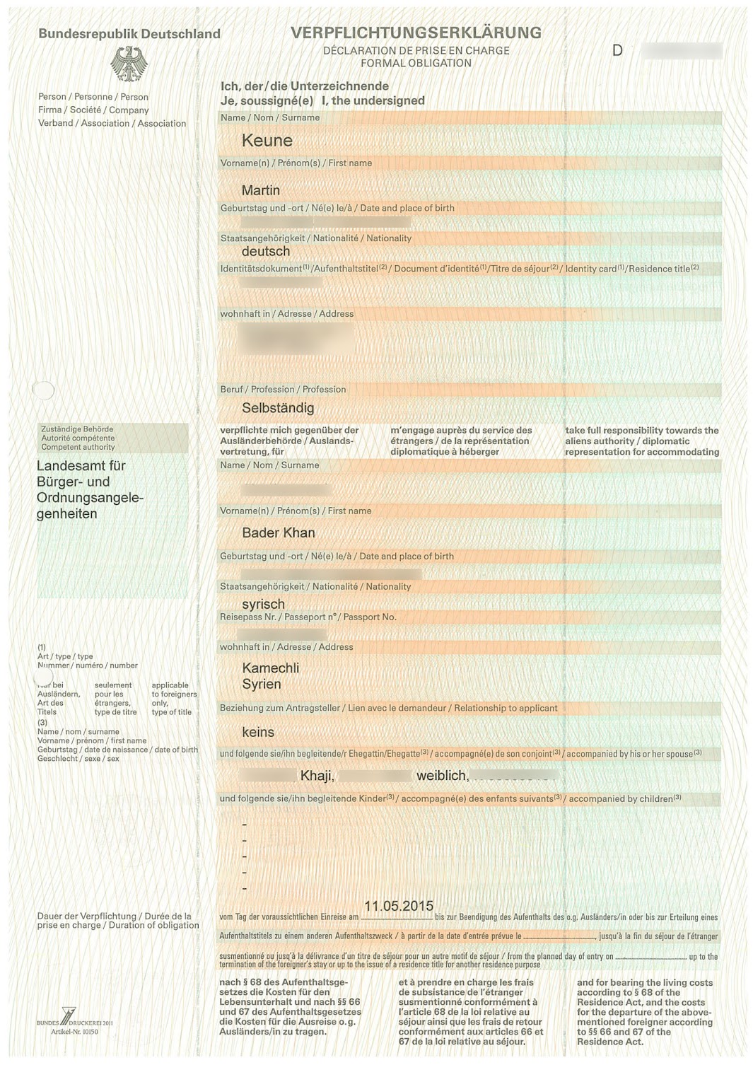 Invitation Letter for Germany
